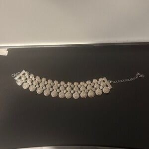 Silver-Tone Statement Coin Cluster Bracelet